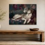 Elegantes Hundeporträt als Leinwand oder Poster im floralen Barockstil