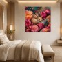 Hasenmotiv zwischen Blüten, Leinwand oder Poster mit poetischer Farbpracht