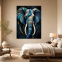 Majestätischer Elefant als Leinwand oder Poster in Blau und Gold