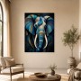Majestätischer Elefant als Leinwand oder Poster in Blau und Gold