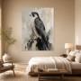 Falke in Grau und Schwarz als Wandbild oder Kunstdruck