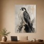 Falke in Grau und Schwarz als Wandbild oder Kunstdruck