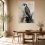Falke in Grau und Schwarz als Wandbild oder Kunstdruck