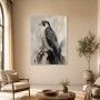 Falke in Grau und Schwarz als Wandbild oder Kunstdruck
