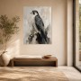Falke in Grau und Schwarz als Wandbild oder Kunstdruck