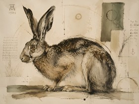 Hase im skizzenhaften Stil als Leinwand oder Fine Art Print Hase im skizzenhaften Stil als Leinwand oder Fine Art Print