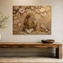 Majestätischer Löwe zwischen Blüten, Leinwand oder Acrylbild
