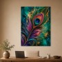 Pfauenkunst in Türkis und Gold als Wandbild oder Kunstdruck