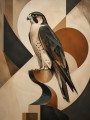 Falke in abstrakter Komposition als Wandbild oder Fine Art Print