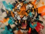 Tigerkopf als Modernes Wandbild oder Kunstwerk mit urbaner Sprengkraft
