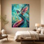 Hummingbird Kunstwerk oder Acrylbild in Türkis und Gold