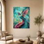 Hummingbird Kunstwerk oder Acrylbild in Türkis und Gold