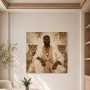Majestätisches Porträt als Acrylbild oder Leinwand mit goldener Ruhe
