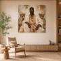 Majestätisches Porträt als Acrylbild oder Leinwand mit goldener Ruhe