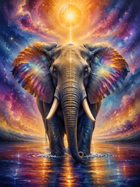 Elefant im Sonnenlicht als Leinwand oder Acrylbild Elefant im Sonnenlicht als Leinwand oder Acrylbild
