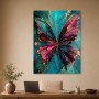 Bunter Schmetterling auf Türkis, Acrylbild oder Kunstdruck
