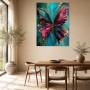 Bunter Schmetterling auf Türkis, Acrylbild oder Kunstdruck