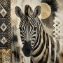 Zebra mit Goldakzenten als Wandbild oder Kunstwerk
