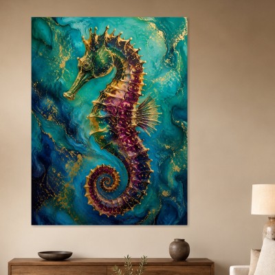 Glanzvolles Seepferdchen als Kunstwerk oder Wandbild