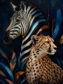 Zebra und Gepard als Wandbild oder Acrylbild in moderner Tierkunst