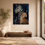 Zebra und Gepard als Wandbild oder Acrylbild in moderner Tierkunst