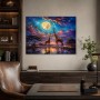 Giraffen im Mondlicht, Acrylbild oder Gallery Print für moderne Räume