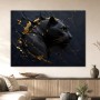 Schwarzer Panther als Leinwandbild oder Acrylbild mit Goldakzenten