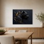 Schwarzer Panther als Leinwandbild oder Acrylbild mit Goldakzenten