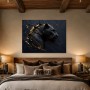 Schwarzer Panther als Leinwandbild oder Acrylbild mit Goldakzenten