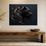 Schwarzer Panther als Leinwandbild oder Acrylbild mit Goldakzenten