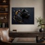 Schwarzer Panther als Leinwandbild oder Acrylbild mit Goldakzenten