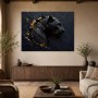 Schwarzer Panther als Leinwandbild oder Acrylbild mit Goldakzenten