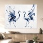 Elegante Kraniche als Leinwand oder Acrylbild in Blau und Weiß