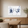 Elegante Kraniche als Leinwand oder Acrylbild in Blau und Weiß