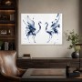 Elegante Kraniche als Leinwand oder Acrylbild in Blau und Weiß