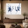 Elegante Kraniche als Leinwand oder Acrylbild in Blau und Weiß