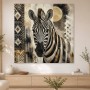 Zebra mit Ethno-Details als Leinwand oder Poster