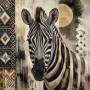 Zebra mit Ethno-Details als Leinwand oder Poster