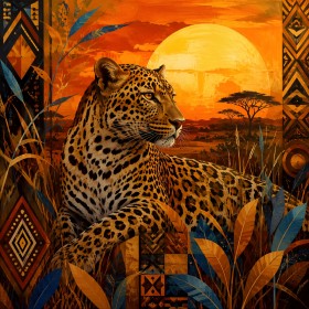 Leopard in der Savanne als Wandbild oder Kunstdruck Leopard in der Savanne als Wandbild oder Kunstdruck