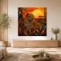 Leopard in der Savanne als Wandbild oder Kunstdruck