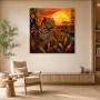Leopard in der Savanne als Wandbild oder Kunstdruck