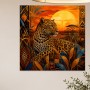 Leopard in der Savanne als Wandbild oder Kunstdruck