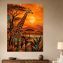 Afrikanische Giraffe als Wandbild oder Fine Art Print im Sonnenuntergang