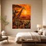 Afrikanische Giraffe als Wandbild oder Fine Art Print im Sonnenuntergang