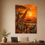 Afrikanische Giraffe als Wandbild oder Fine Art Print im Sonnenuntergang