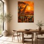 Afrikanische Giraffe als Wandbild oder Fine Art Print im Sonnenuntergang