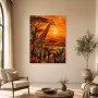 Afrikanische Giraffe als Wandbild oder Fine Art Print im Sonnenuntergang