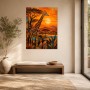 Afrikanische Giraffe als Wandbild oder Fine Art Print im Sonnenuntergang