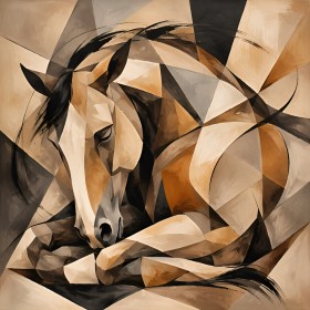Abstraktes Pferdemotiv als Leinwand oder Fine Art Print