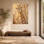 Giraffe zwischen Blüten als Leinwand oder Acrylbild